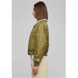 Dames - Bomberjack - Effen - Zwart - Nylon Keper - Sherpa Kraag