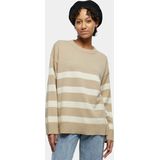 Urban Classics - Striped Knit Crewneck sweater/trui - Beige