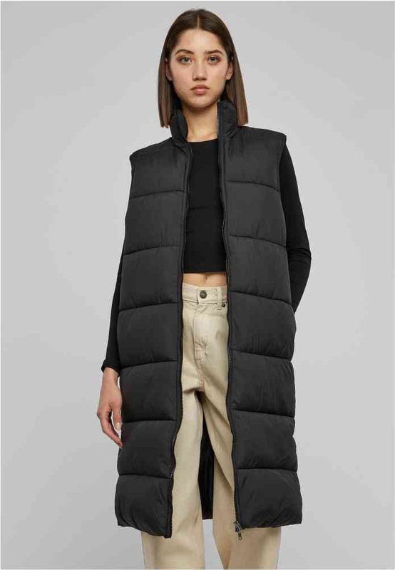 Urban Classics - Ladies Long Puffer Vest - Zwart - 100% Polyester - Basics