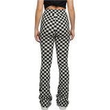 Urban Classics - Broek - Zwart/Wit - Geruit - Flared - High Waist