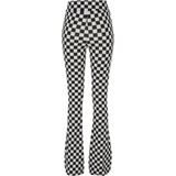 Urban Classics - Broek - Zwart/Wit - Geruit - Flared - High Waist