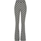 Urban Classics - Broek - Zwart/Wit - Geruit - Flared - High Waist