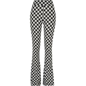 Urban Classics - Broek - Zwart/Wit - Geruit - Flared - High Waist