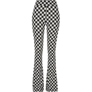 Urban Classics - Geruite Dameslegging - Zwart - Boot Cut - Hoge Taille