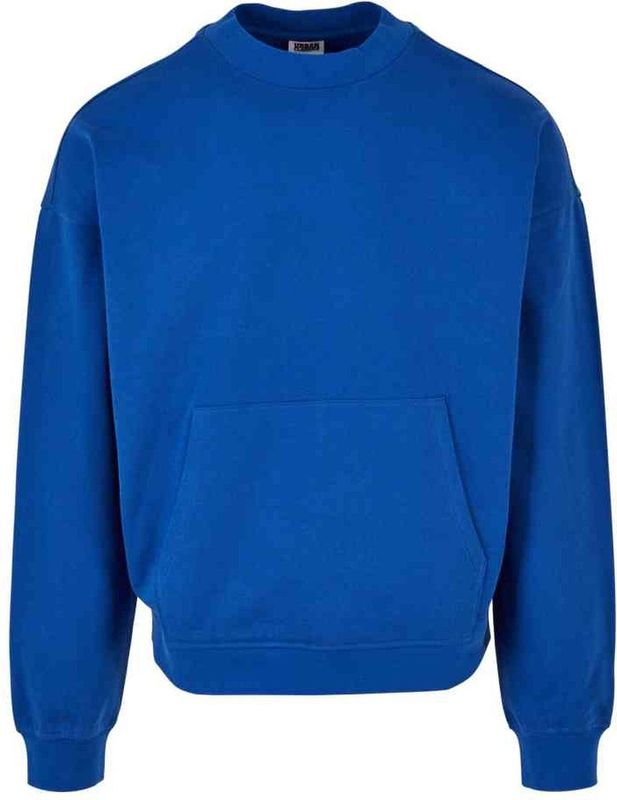 Urban Classics - Organic Boxy Pocket Crewneck sweater/trui - Blauw