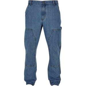 Urban Classics - Double knee jeans Broek rechte pijpen Blauw