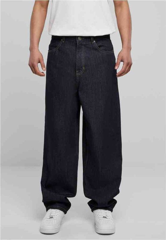 Urban Classics - 90' Jeans rinsed denim Wijde broek Donkerblauw