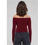 Urban Classics - Off Shoulder Glitter Longsleeve Top - Bordeaux Rood