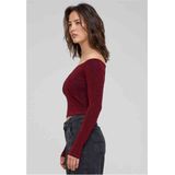Urban Classics - Off Shoulder Glitter Longsleeve Top - Bordeaux Rood