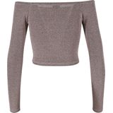 Urban Classics - Off shoulder Glitter Longsleeve top - Goudkleurig