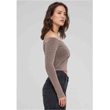 Urban Classics - Off shoulder Glitter Longsleeve top - Goudkleurig