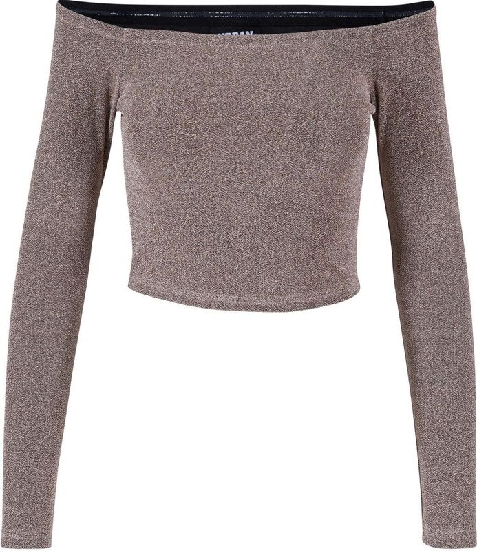 Urban Classics - Off shoulder Glitter Longsleeve top - Goudkleurig