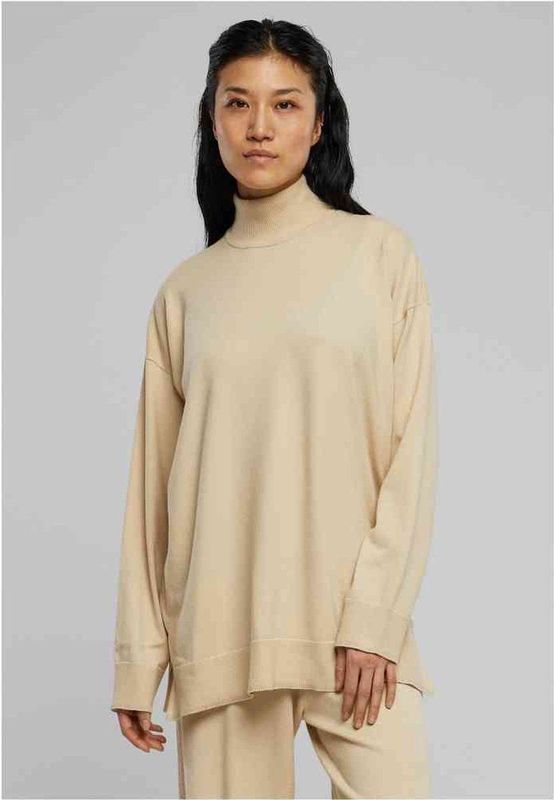 Urban Classics - Knitted Eco Viscose Trui - Zwart - Hoge Hals