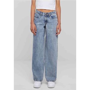 Urban Classics - Mid Waist Wide Denim Wijde broek Blauw