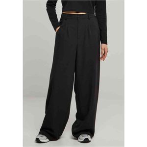 Urban Classics Dames Ladies Ultra Wide Pleat Front Pants Broek, zwart, 28