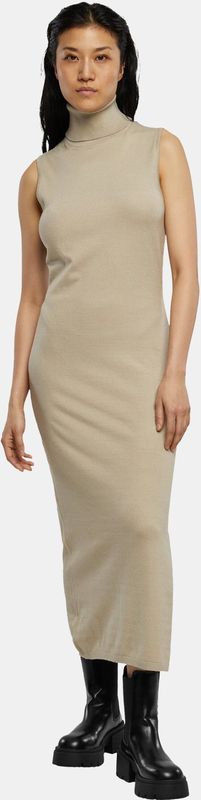 Urban Classics - Knitted Eco Viscose Turtleneck - Lange Jurk - Beige