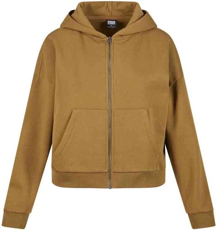 Urban Classics - Sweatvest - Olijfgroen - Capuchon - Wijde Pasvorm