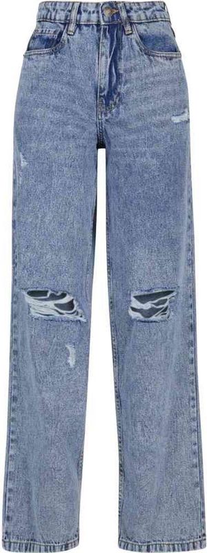 Urban Classics - Distressed 90' Denim vintage lightblue washed Wijde broek Blauw