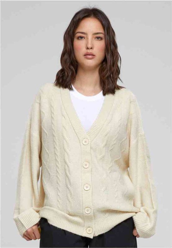 Urban Classics - Cable Knit Cardigan - Beige