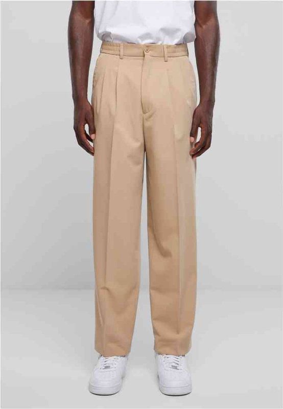 Urban Classics - Wide fit Broek rechte pijpen Beige