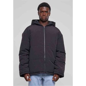 Urban Classics - Hooded Block Gewatteerd jack   Zwart