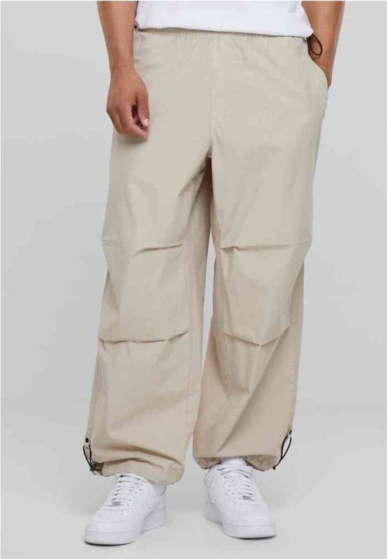 Urban Classics - Popline Parachute Wijde broek - Beige