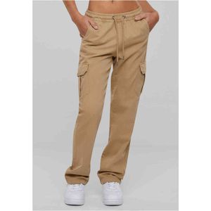 Urban Classics - High Waist Twill Cargobroek - Beige