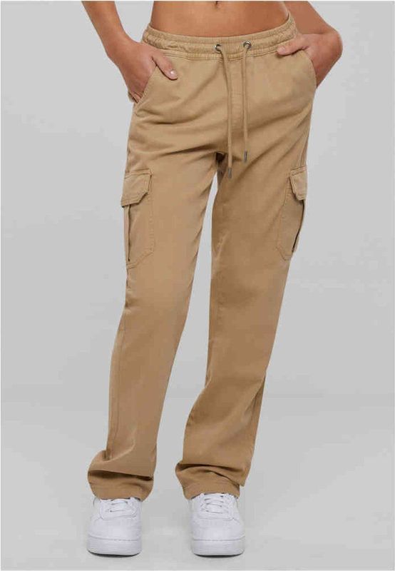 Urban Classics - High Waist Twill Cargobroek - Beige