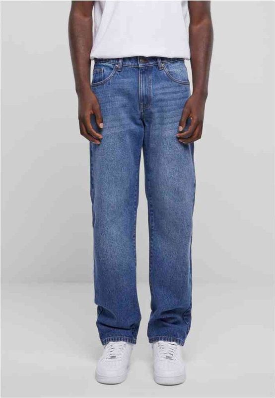 Urban Classics - Jeans - Blauw - 100% Katoen - Straight Pasvorm