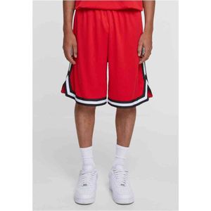 Urban Classics - Stripes Mesh Korte broek - Rood/Zwart