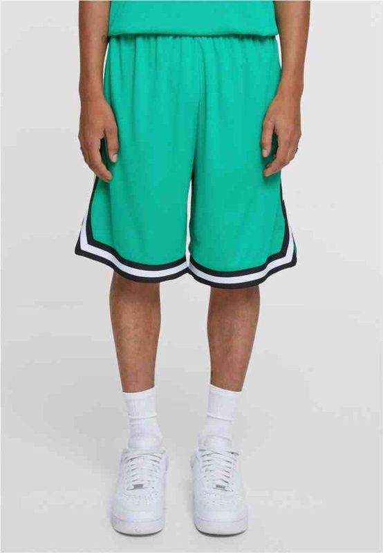 Urban Classics - Stripes Mesh Korte broek - Groen/Zwart