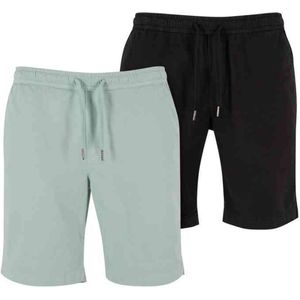 Urban Classics - Stretch Twill Joggshorts 2-Pack Korte broek - Mintgroen/Zwart
