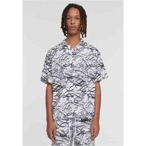 Urban Classics - AOP Resort Shirt - Overhemd - Witescribble - Korte Mouwen - Bloemenprint