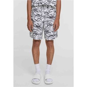 Urban Classics - Viscose All Over Print Resort Korte broek - Wit