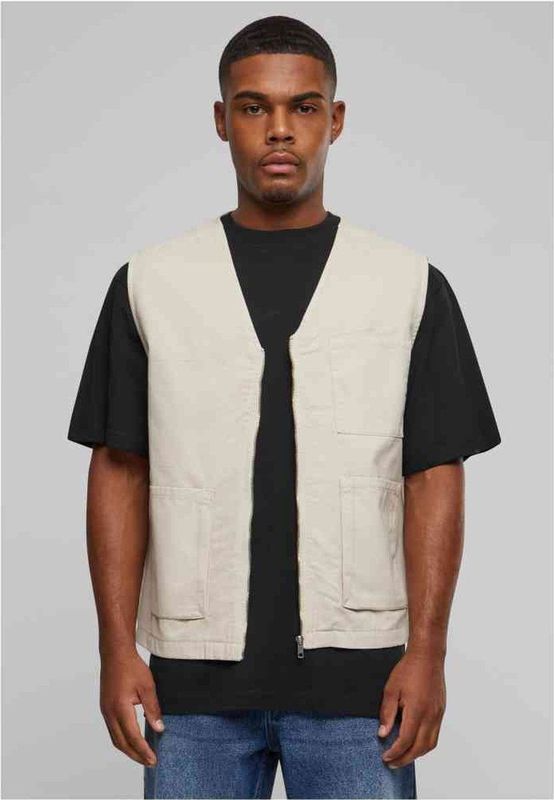 Urban Classics - Organic Cotton Mouwloos jacket - Grijs