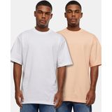 Urban Classics - Tall 2-pack Heren T-shirt - Roze Wit