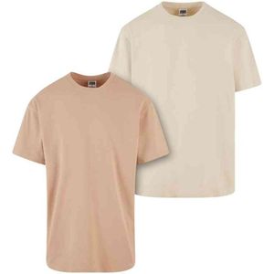 Urban Classics - Heavy Oversized 2-Pack Heren T-shirt - Beige Beige