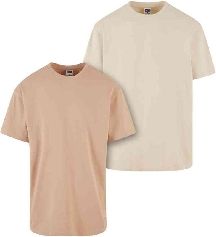 Urban Classics - Heavy Oversized 2-Pack Heren T-shirt - Beige Beige