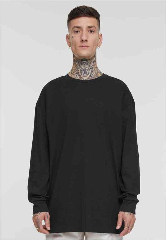 Urban Classics Heren Longsleeve Organic Boxy Rib Longsleeve Black S, zwart, S