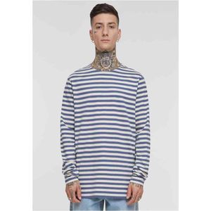 Urban Classics - Regular Stripe Longsleeve shirt - Beige Blauw