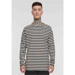 Urban Classics - Regular Stripe - Longsleeve Shirt - Beige/Zwart