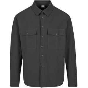 Urban Classics Heren hemd Basic Crepe Shirt Black S, zwart, S