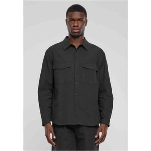 Urban Classics - Basic Crepe Shirt - Overhemd - Zwart - Katoen