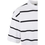 Urban Classics - Oversized Sleeve Modern Stripe Heren T-shirt - Wit Donkerblauw