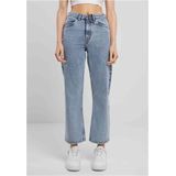 Urban Classics - Cropped Straight Leg Denim Pants - Lichtblauw - Damesbroek