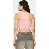 URBAN CLASSICS - Cropped Rib Top - 2-Pack - Lemonade Pink - Wit - Katoen