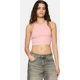 URBAN CLASSICS - Cropped Rib Top - 2-Pack - Lemonade Pink - Wit - Katoen