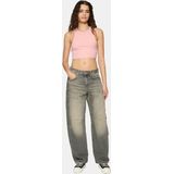 URBAN CLASSICS - Cropped Rib Top - 2-Pack - Lemonade Pink - Wit - Katoen