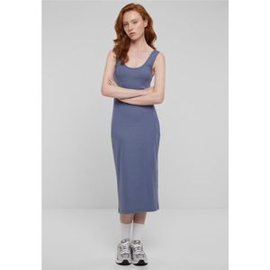 Urban Classics - Rib Top Dress - Jurk - Vintageblue - 95% Katoen, 5% Elastaan