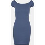 Urban Classics - Asymmetrical Ribbed Dress - Jerseyjurk - Katoen - Zwart